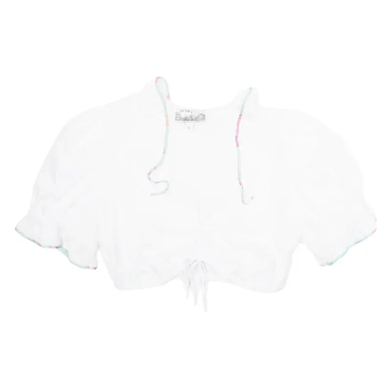 ALPIN Womens Cropped Top White V-Neck M