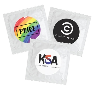 250 Custom Individual Condom w/ Round 4 Color Process Printing ...