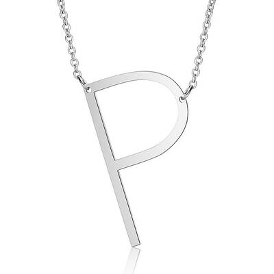 Non-Tarnish 201 Stainless Steel Initial Pendants Necklaces