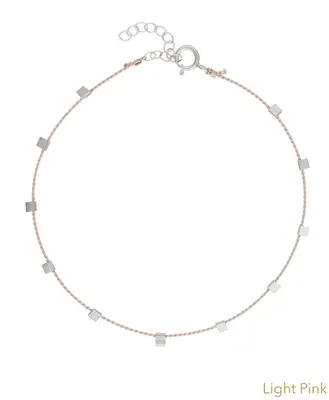 Hilo Bracelet | Metal Color: Silver | Color: Light Pink | Length: Adjustable 7 - 8 inches
