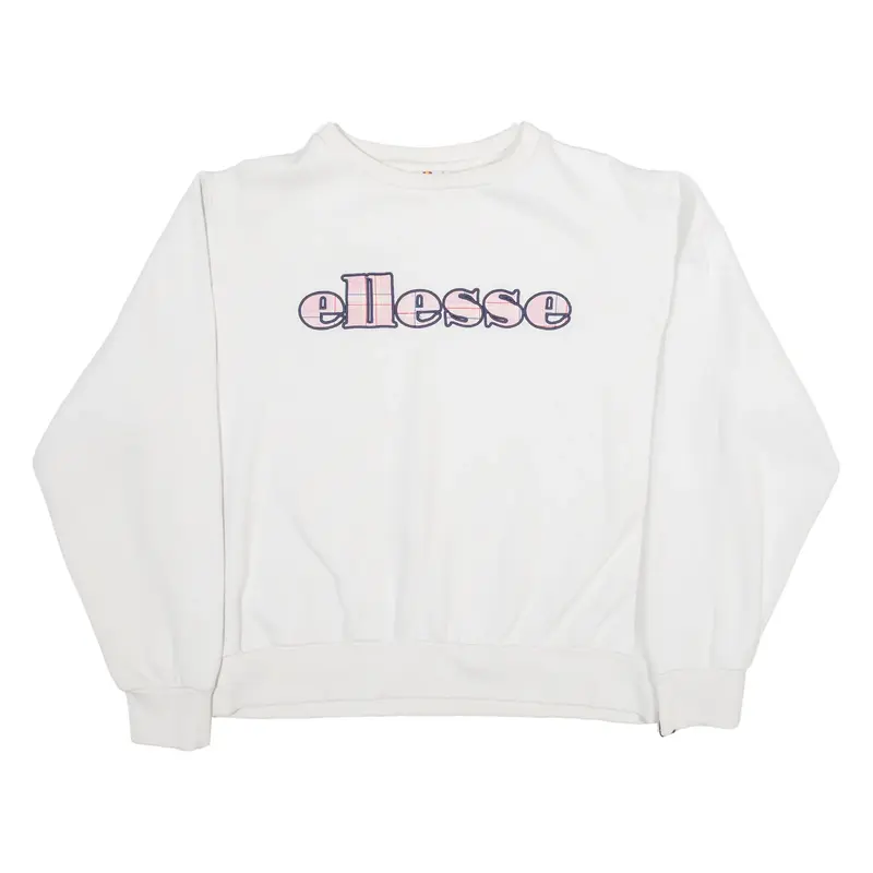ELLESSE Crop Womens Sweatshirt White UK 10