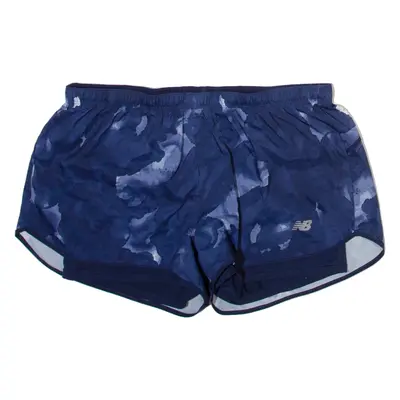 NEW BALANCE Womens Casual Shorts Blue Camouflage M W30