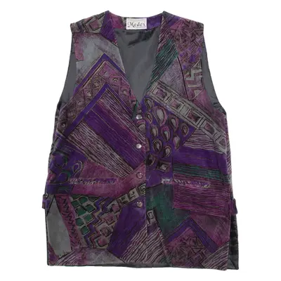 MEDEX COLLECTION Womens Waistcoat Purple Crazy Pattern M