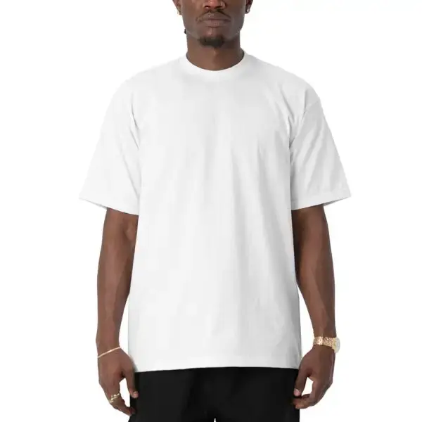 Pro Club Men's Heavyweight Cotton Short Sleeve Crew Neck T-Shirt Classic Fabric Menswear Top Casual Collar Knit Original Over...