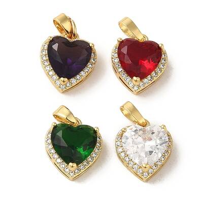 Brass Micro Pave Cubic Zirconia Pendants