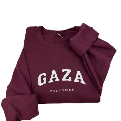 Gaza Palestine Embroidered Sweatshirt - Palestinian Shirt
