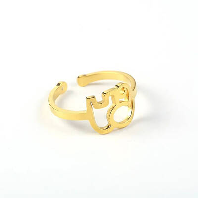 Simple Stainless Steel Adjustable Cuff Rings for Women