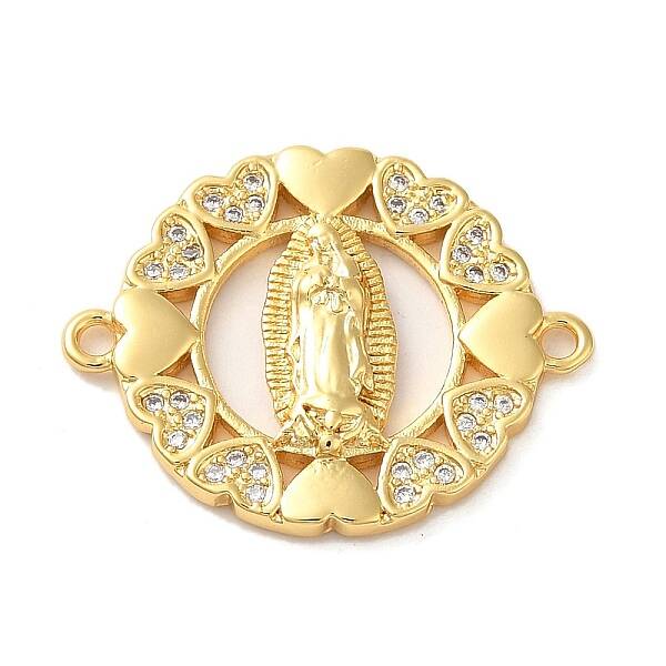 Religion Brass Pave Clear Cubic Zirconia Connector Charms