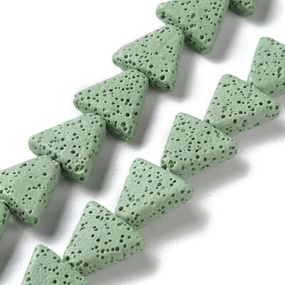 Triangle Dyed Natural Lava Rock Beads Strands
