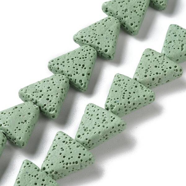 Triangle Dyed Natural Lava Rock Beads Strands