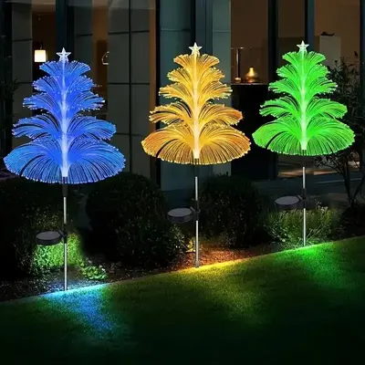 Solar Powered Jellyfish Shaped Fountain Light, Color Changing LED Outdoor Light, Waterproof Decorative Landscape Light For Ya...