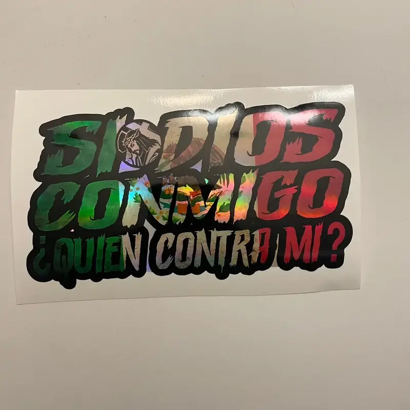 Mexico print-God with me decal