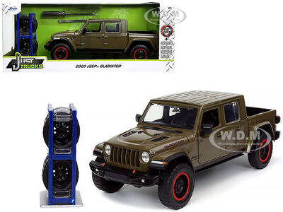 2020 Jeep Gladiator Rubicon Pickup Truck Dark Green Metallic with Extra Wheels \