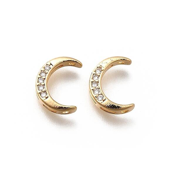 Brass Micro Pave Clear Cubic Zirconia Links Connector Charms