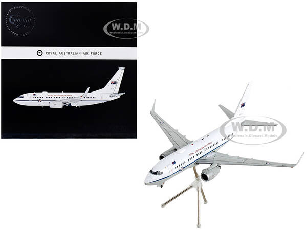 Boeing 737-700 Transport Aircraft Royal Australian Air Force - A36-001 White and Gray Gemini 200 Series 1/200 Diecast Mod...