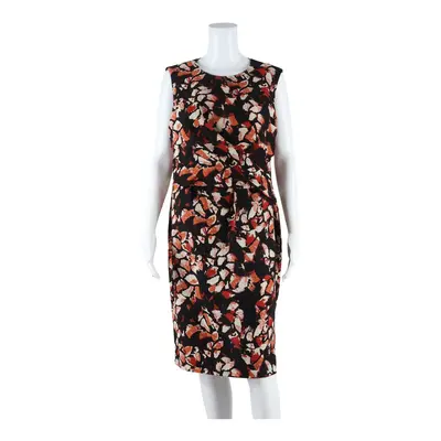 HOBBS Womens Pencil Dress Black Crazy Pattern Sleeveless Midi UK 14