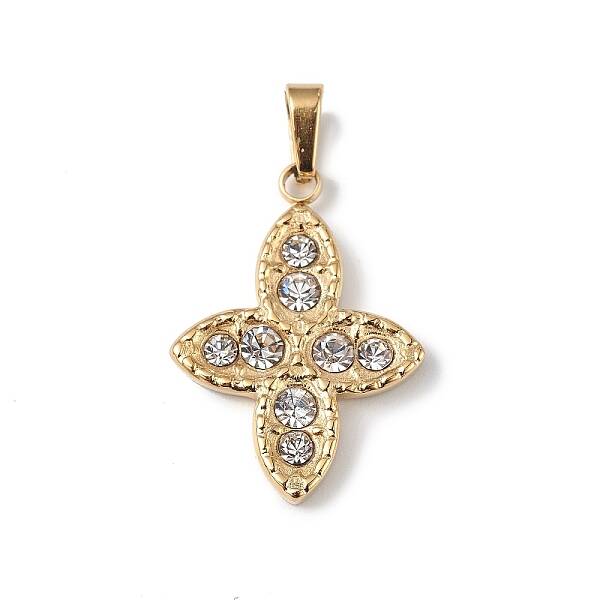 Ion Plating(IP) 304 Stainless Steel with Crystal Rhinestone Pendants