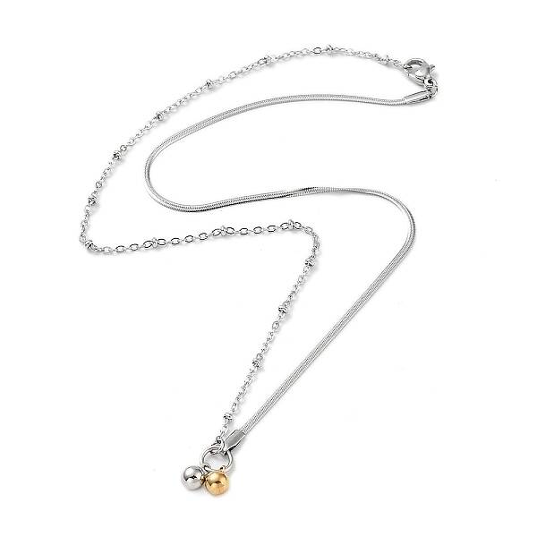304 Stainless Steel with Plastic Bead Necklaces