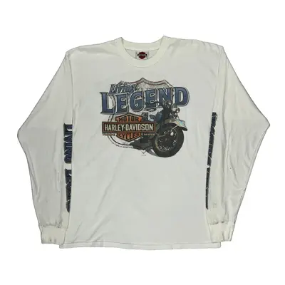 Tallassee Tennessee Harley Davidson Graphic Long Sleeve T-Shirt - XL White Cotton