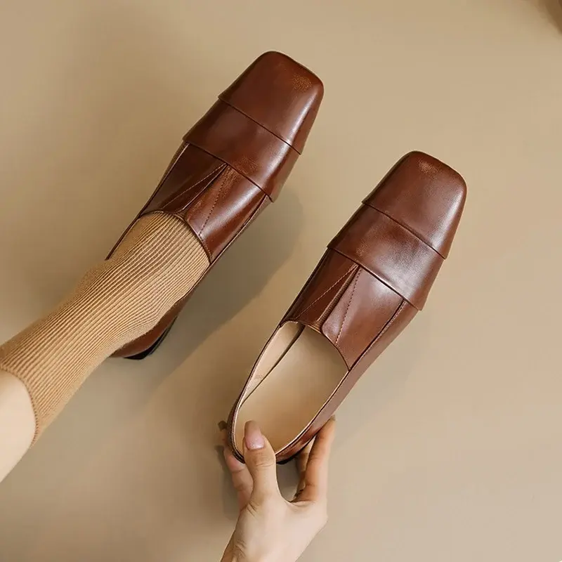 CHIKO Elise Square Toe Block Heels Loafers Shoes