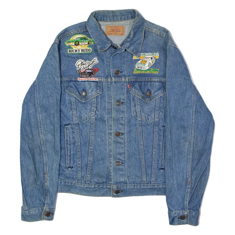 LEVI'S NASCAR Patch Mens Denim Jacket Blue 90s USA L
