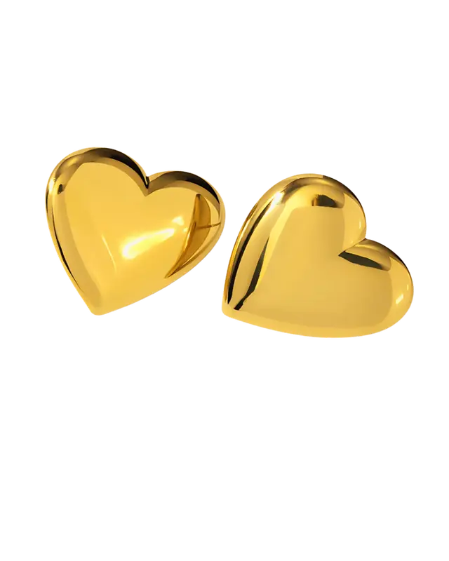 Silver Heart Stud Earrings