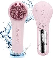 USB-Rechargeable Silicone FacialCleansing Brush, ThermostaticVibrating Face Massager for Deep Pore Cleansing, Ultra-Soft Hygi...