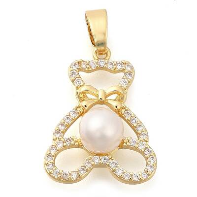 Brass Micro Pave Cubic Zirconia Pendants