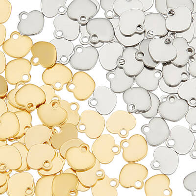100Pcs 2 Colors 201 Stainless Steel Charms