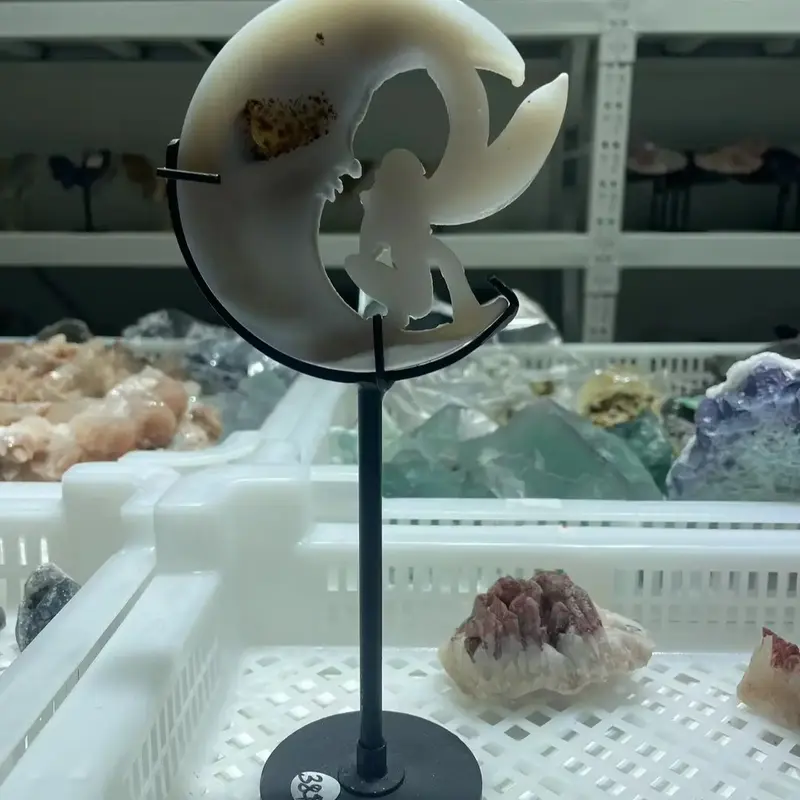 Geode Agate Carving-Butterfly Fairy