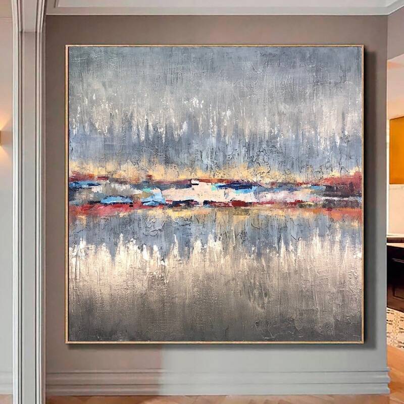 Large Original Abstract Landscape Painting On Canvas Unique Abstract Beach Fine Art Unique Wall Art Modern Wall Decor | FROZE...