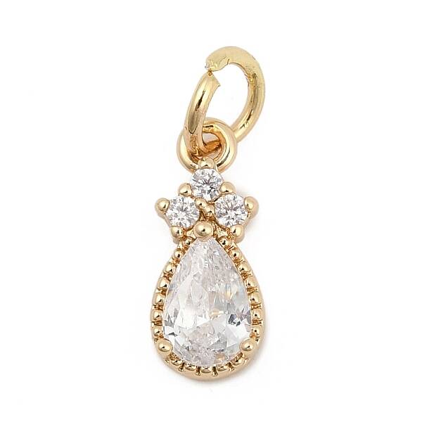 Brass Micro Pave Cubic Zirconia Charms
