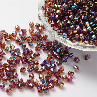 Bicone AB Color Plated Eco-Friendly Transparent Acrylic Beads