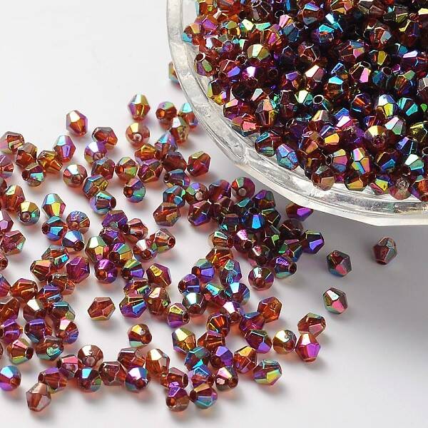Bicone AB Color Plated Eco-Friendly Transparent Acrylic Beads