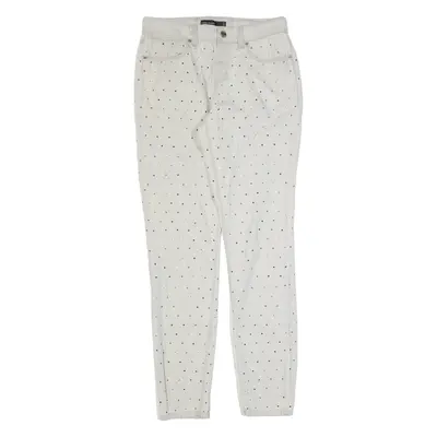 KAREN MILLEN Rhinestones Womens Jeans Grey Slim Tapered W28 L25