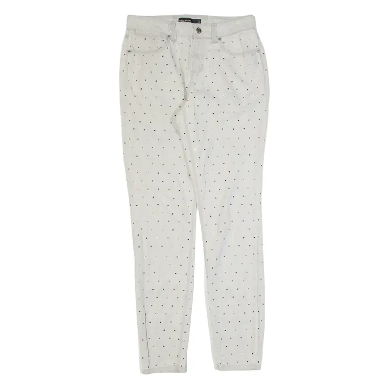 KAREN MILLEN Rhinestones Womens Jeans Grey Slim Tapered W28 L25