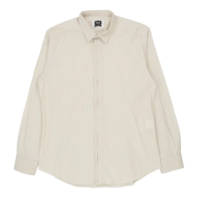 Striped Dolce & Gabbana Slim Shirt - XL Beige Cotton