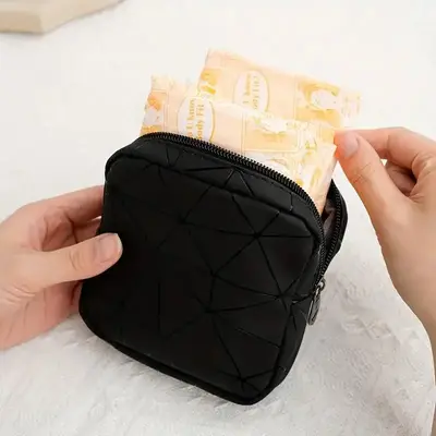 Pu Leather Period Bag, 1 Count Portable Sanitary Napkin Organizer, Storage Organizer, Pouch Organizer, Girly Bedroom Accesso...