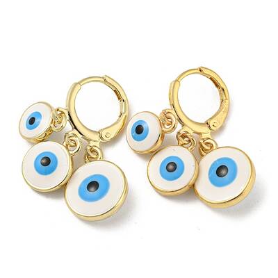 Real 18K Gold Plated Brass Dangle Leverback Earrings