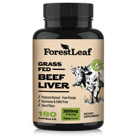 ForestLeaf Grass Fed Beef Liver Capsules, 3000mg Per Serving, Natural Heme Iron, Vitamin A, B12, CoQ10, Freeze Dried-High Abs...