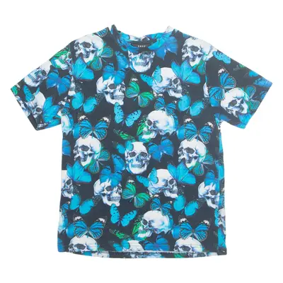 SMOG Skulls Mens T-Shirt Blue XS