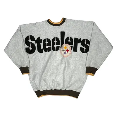Pittsburgh Steelers Made In Usa Legends Athletic Nfl Sweatshirt - XL Grey Cotton Blend