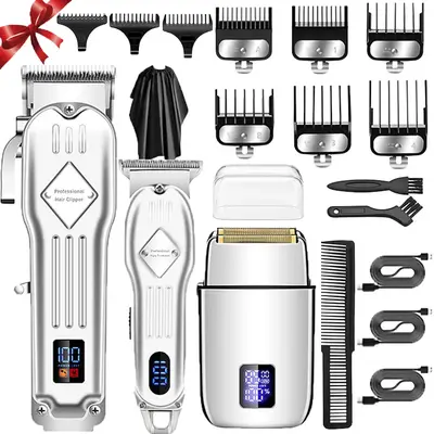 USB Rechargeable Electric Shaver Kit, 1 Set 3 Styles Multifunctional Portable Rechargeable Hair Trimmer Beard Shaver Hair Cli...