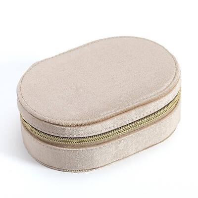 Velvet Portable Jewelry Storage Box with Zipper