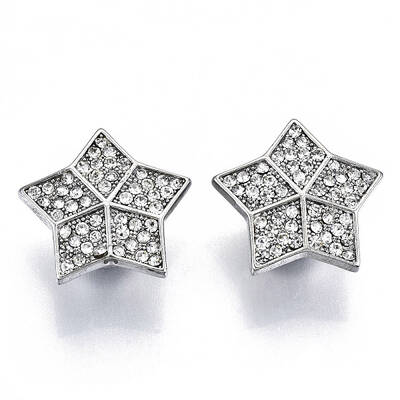 Brass Micro Pave Clear Cubic Zirconia Magnetic Clasps
