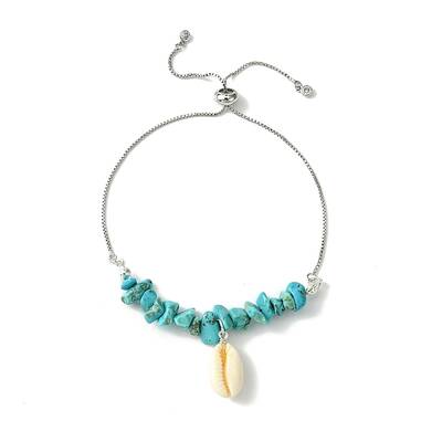 Natural Shell Charms Slider Bracelet