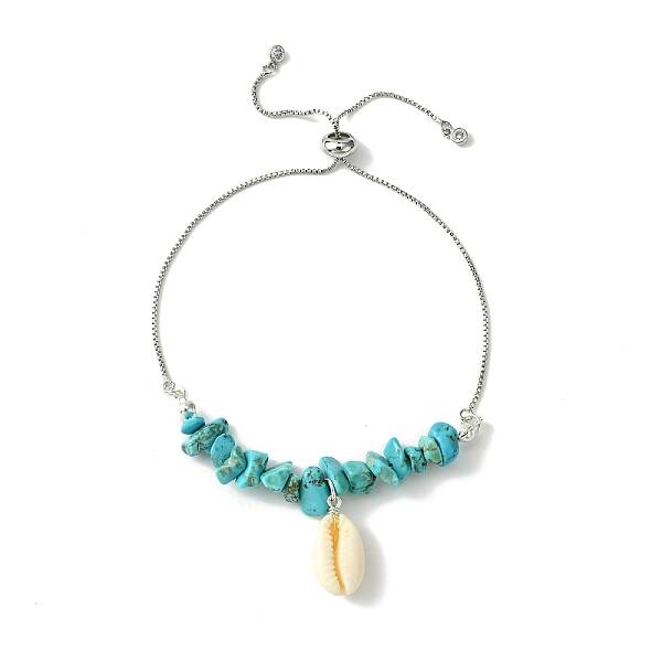 Natural Shell Charms Slider Bracelet