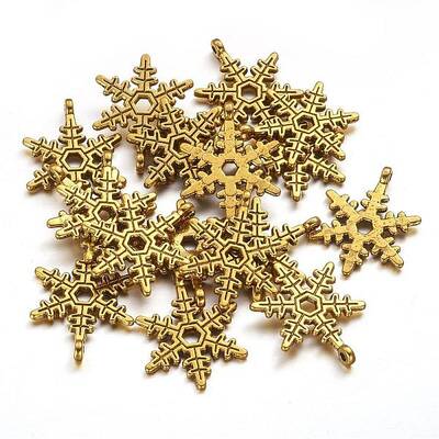 Christmas Snowflake Tibetan Style Alloy Pendants