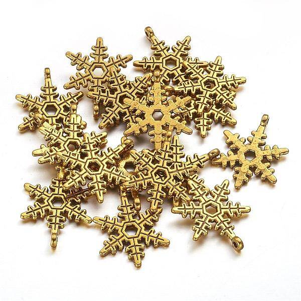 Christmas Snowflake Tibetan Style Alloy Pendants