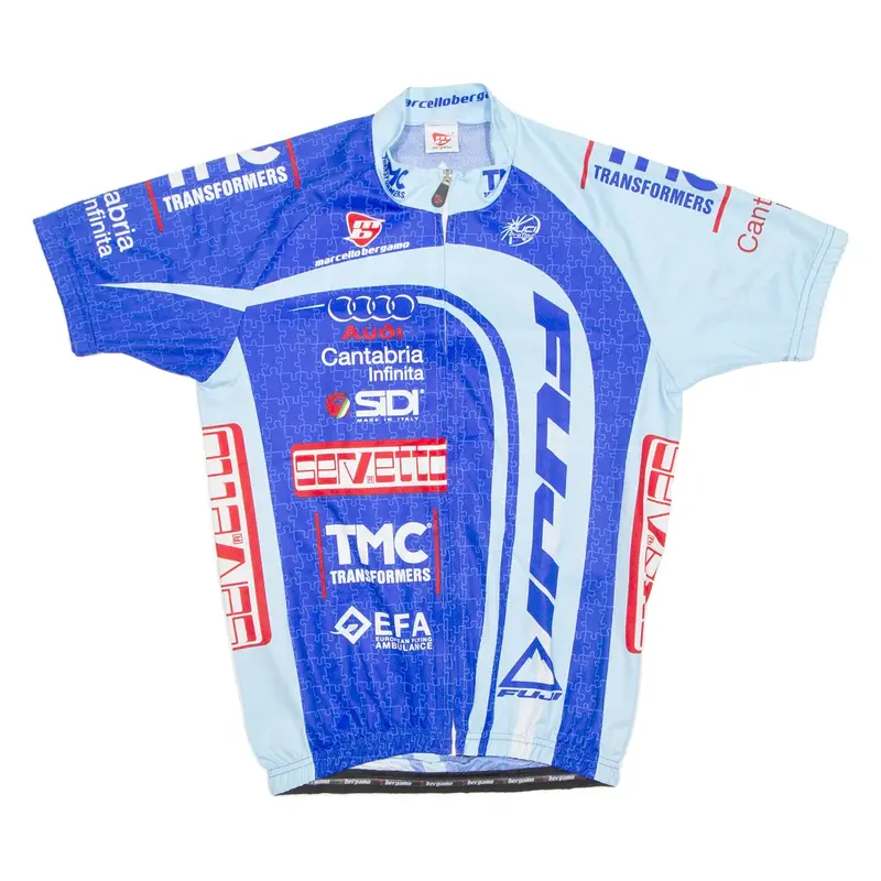 Cycling Mens Jersey Blue Full Zip M